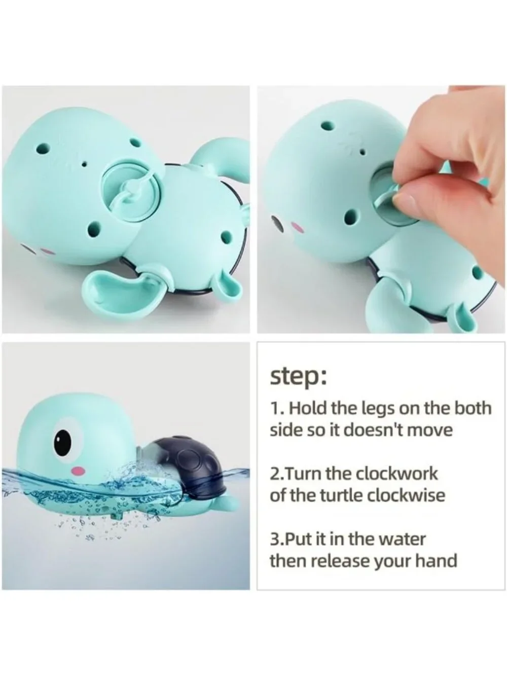 Fun Bath Toy Set for Babies 6-18 Months - No Hole Sea Animal Fishing Game